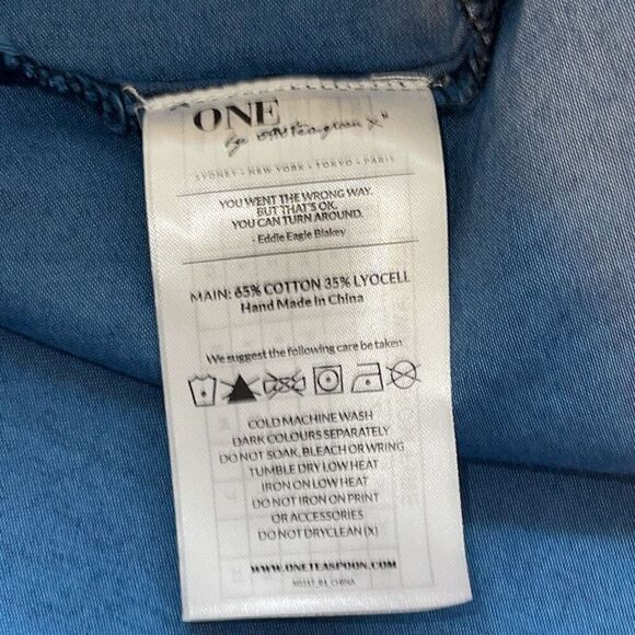 One Teaspoon Womens Button Front Chambray Oversized Bahama Tux Shirt Blue XS NWT - Picture 6 of 8